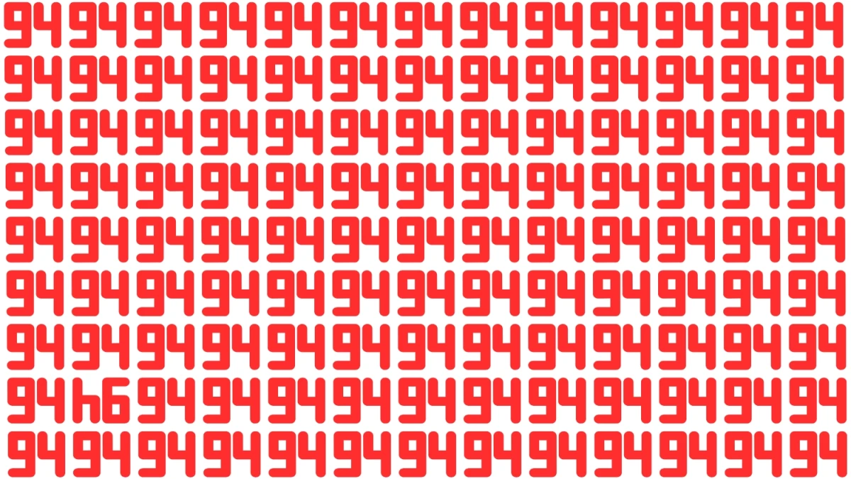 Optical Illusion IQ Test: Are You A Genius? Within 6 Seconds Spot The Inverted 94 among 94.