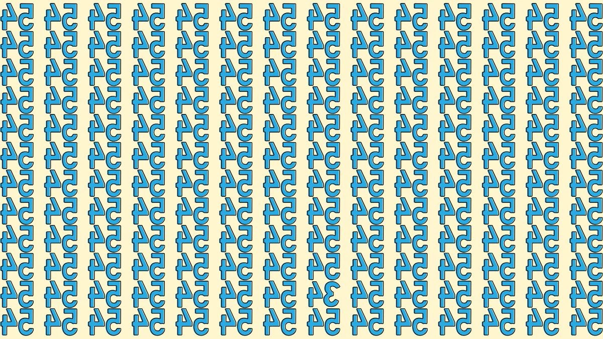 Optical Illusion IQ Test: Are You A Genius? Within 8 Seconds Spot The Inverted 34 among Inverted 54