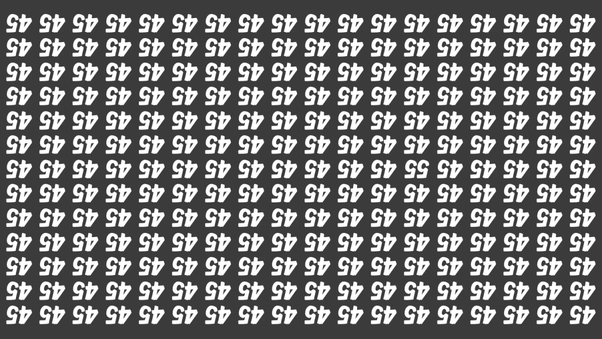 Optical Illusion IQ Test: Are You A Genius? Within 8 Seconds Spot The Inverted 55 among Inverted 45