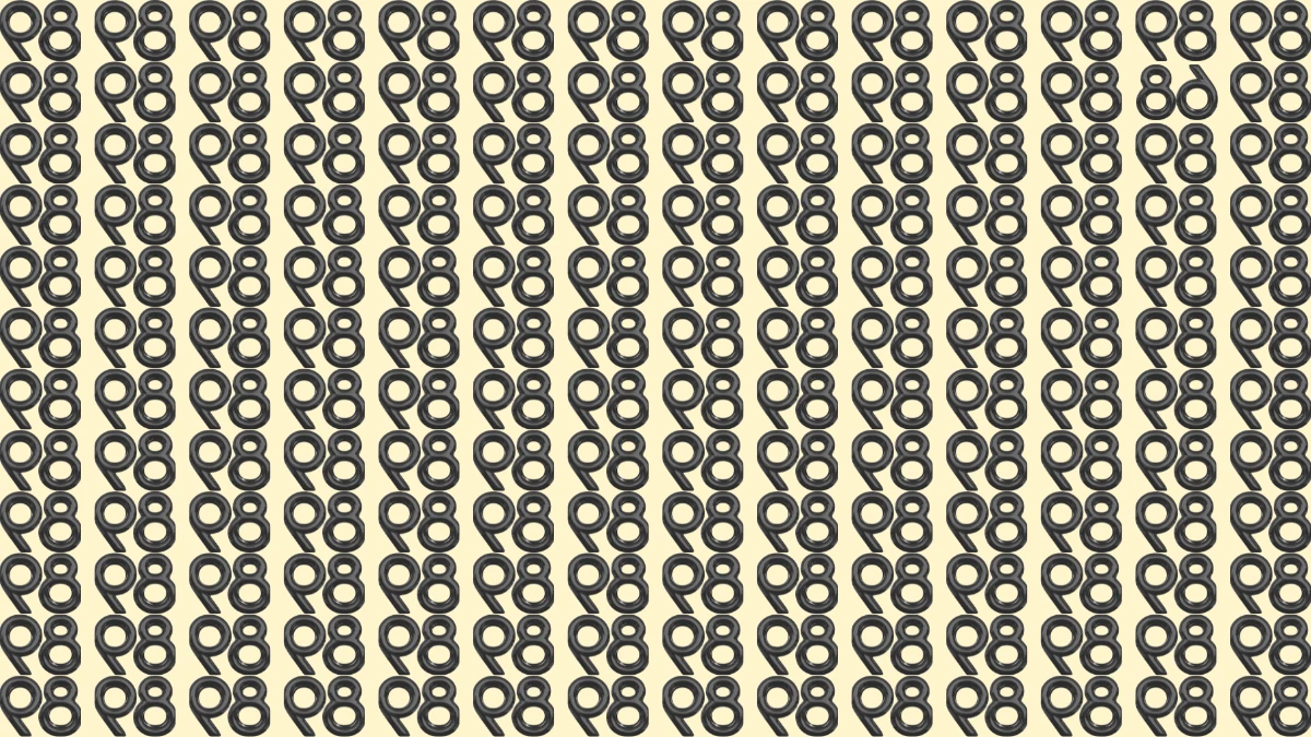 Optical Illusion IQ Test: Are You A Genius? Within 8 Seconds Spot The Inverted 68 among Inverted 89