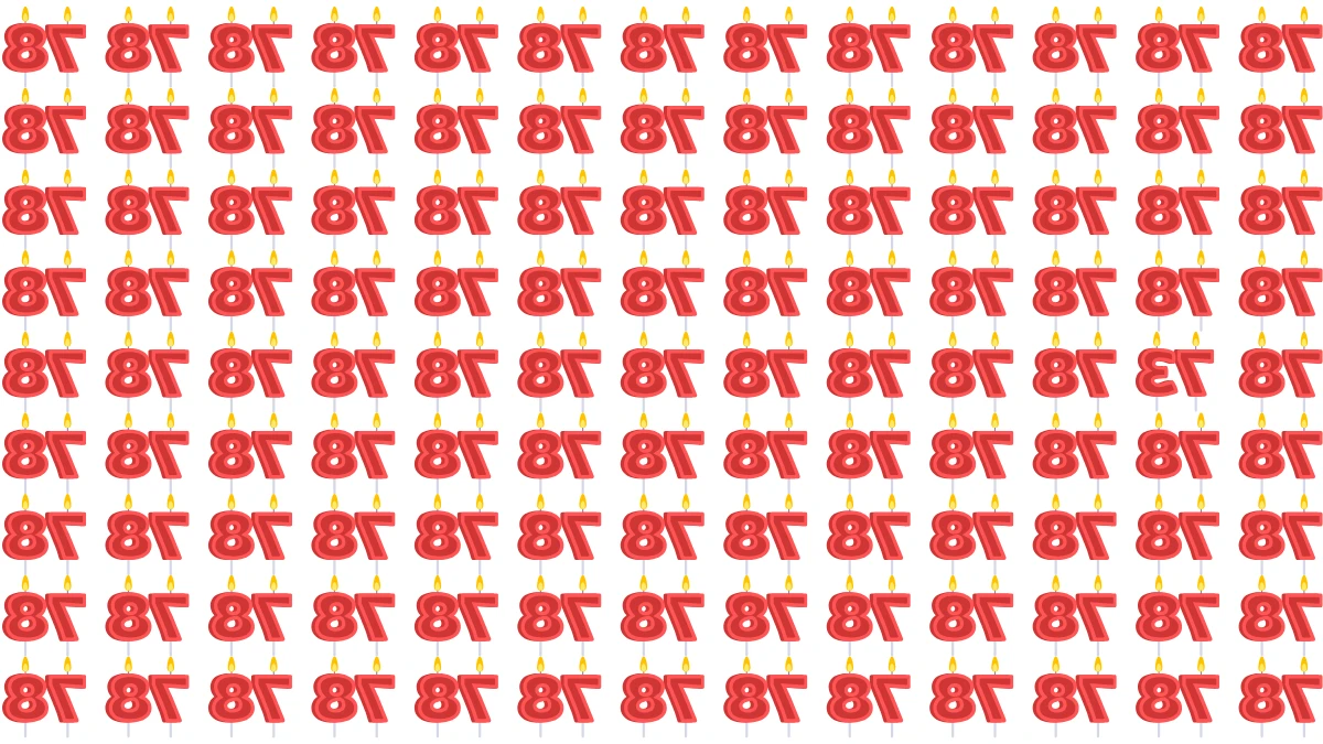 Optical Illusion IQ Test: Are You A Genius? Within 8 Seconds Spot The Inverted 73 among Inverted 78