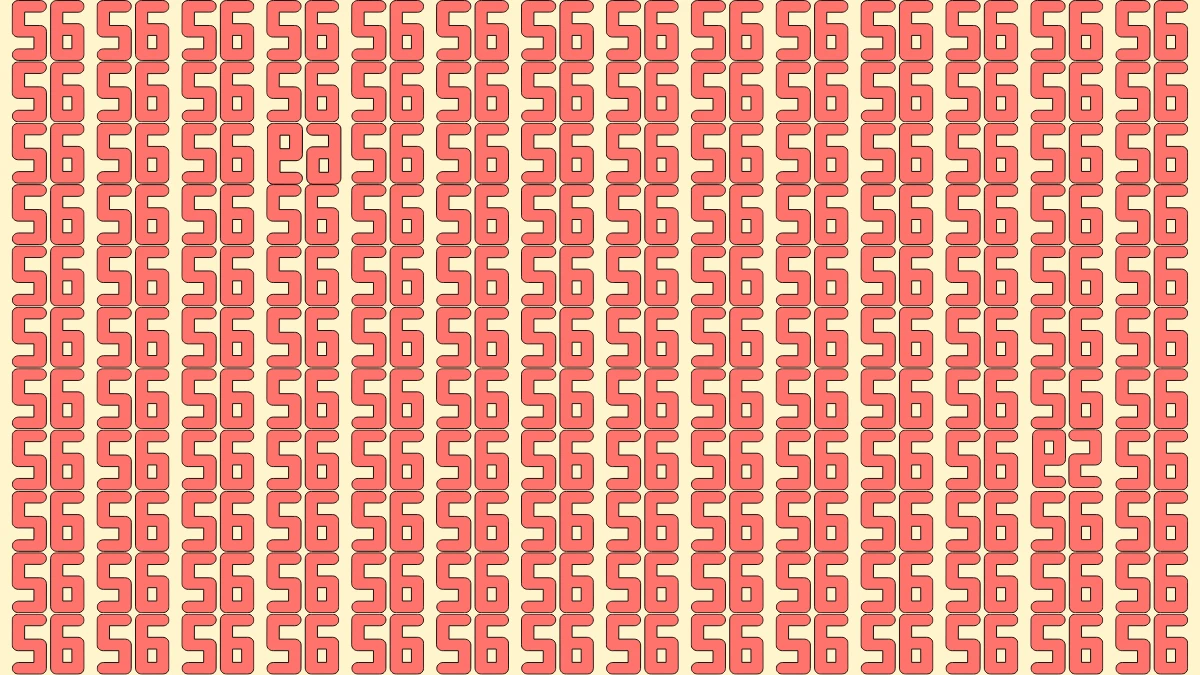 Optical Illusion IQ Test: Can You Spot the 2 Inverted Numbers Among 56s within 10 Seconds?