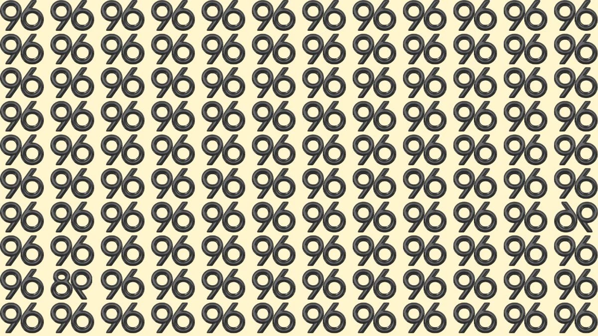 Optical Illusion IQ Test: Can You Spot the 2 Inverted Numbers Among 96s within 10 Seconds?