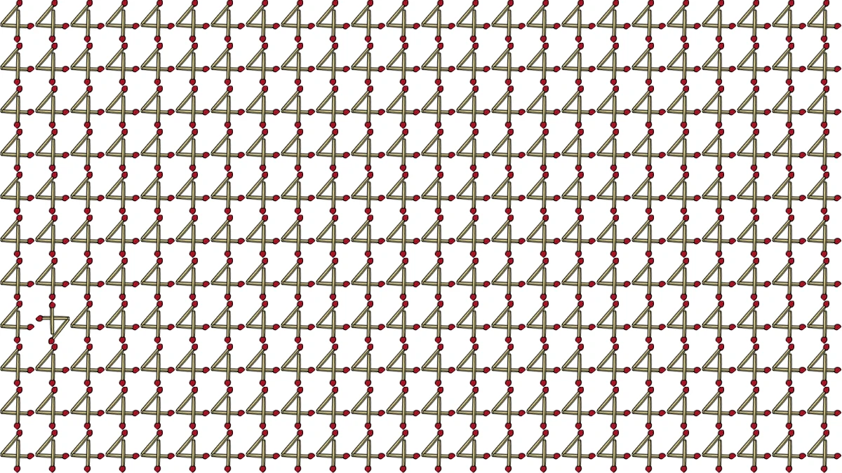 Optical Illusion IQ Test: If you have Eyes of Eagle Spot The Inverted 4 Matchstick in this picture Puzzle within 12 Secs