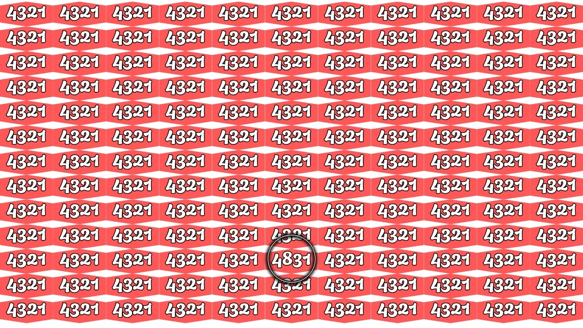 Optical Illusion Puzzle IQ Test: Within 6 Seconds Spot The Number 4831 among 4321