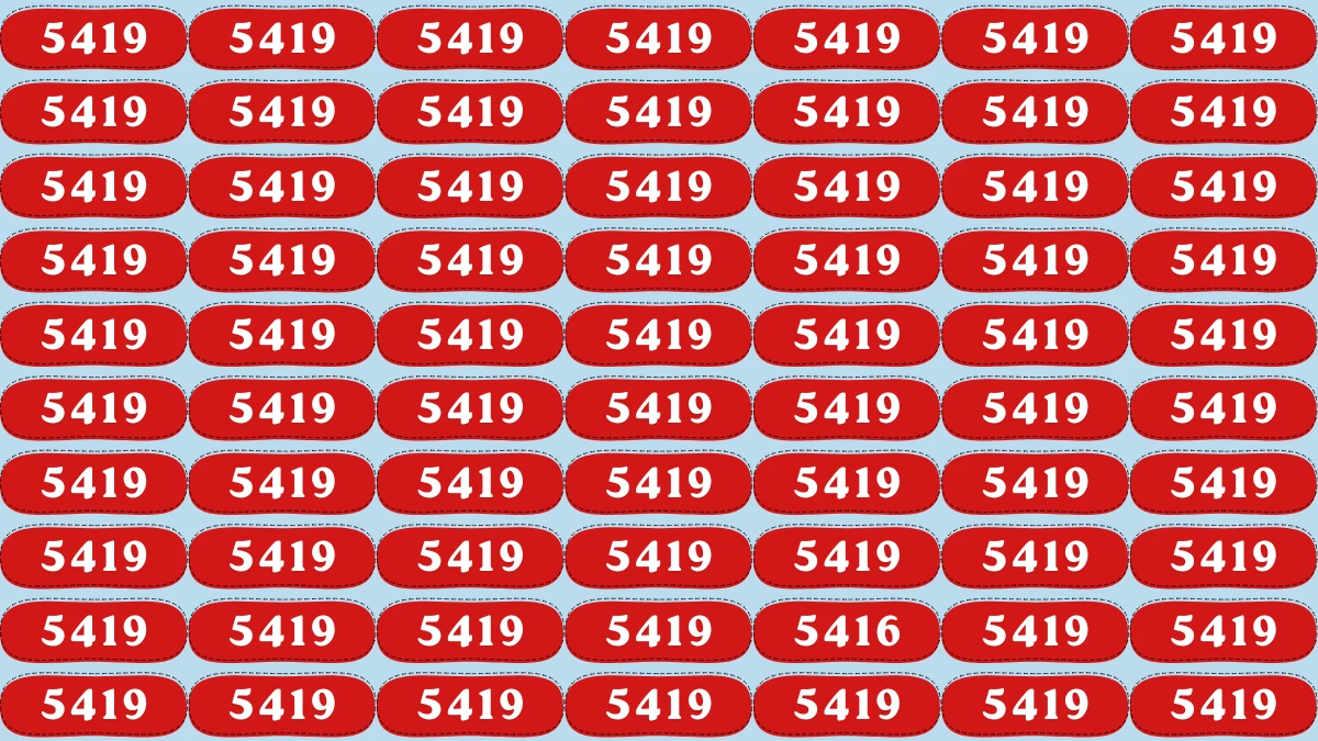 Optical Illusion Puzzle IQ Test: Within 6 Seconds Spot The Number 5416  among 5419