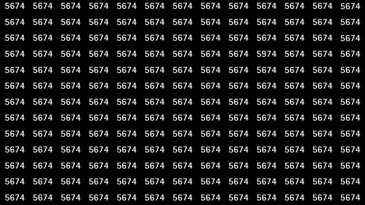 Optical Illusion Puzzle IQ Test: Within 6 Seconds Spot The Number 5974 among 5674