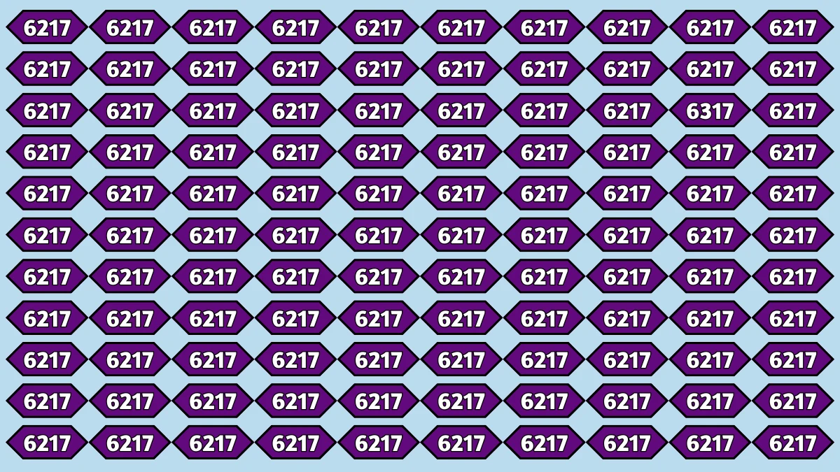 Optical Illusion Puzzle IQ Test: Within 6 Seconds Spot The Number 6317 among 6217