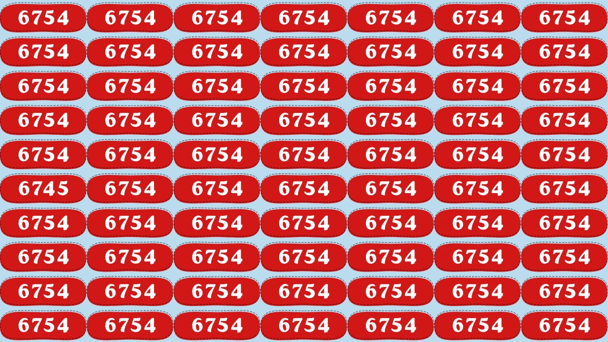Optical Illusion Puzzle IQ Test: Within 6 Seconds Spot The Number 6745 among 6754