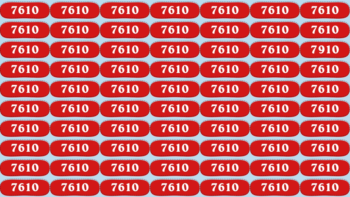 Optical Illusion Puzzle IQ Test: Within 6 Seconds Spot The Number 7910 among 7610