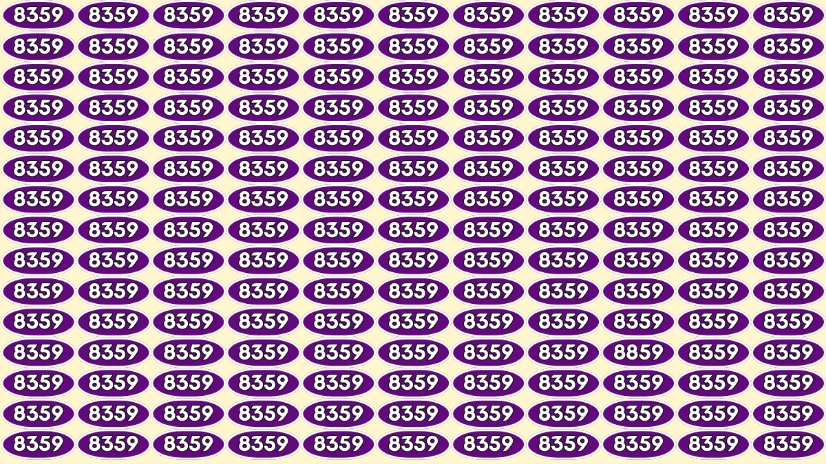 Optical Illusion Puzzle IQ Test: Within 6 Seconds Spot The Number 8859 among 8359