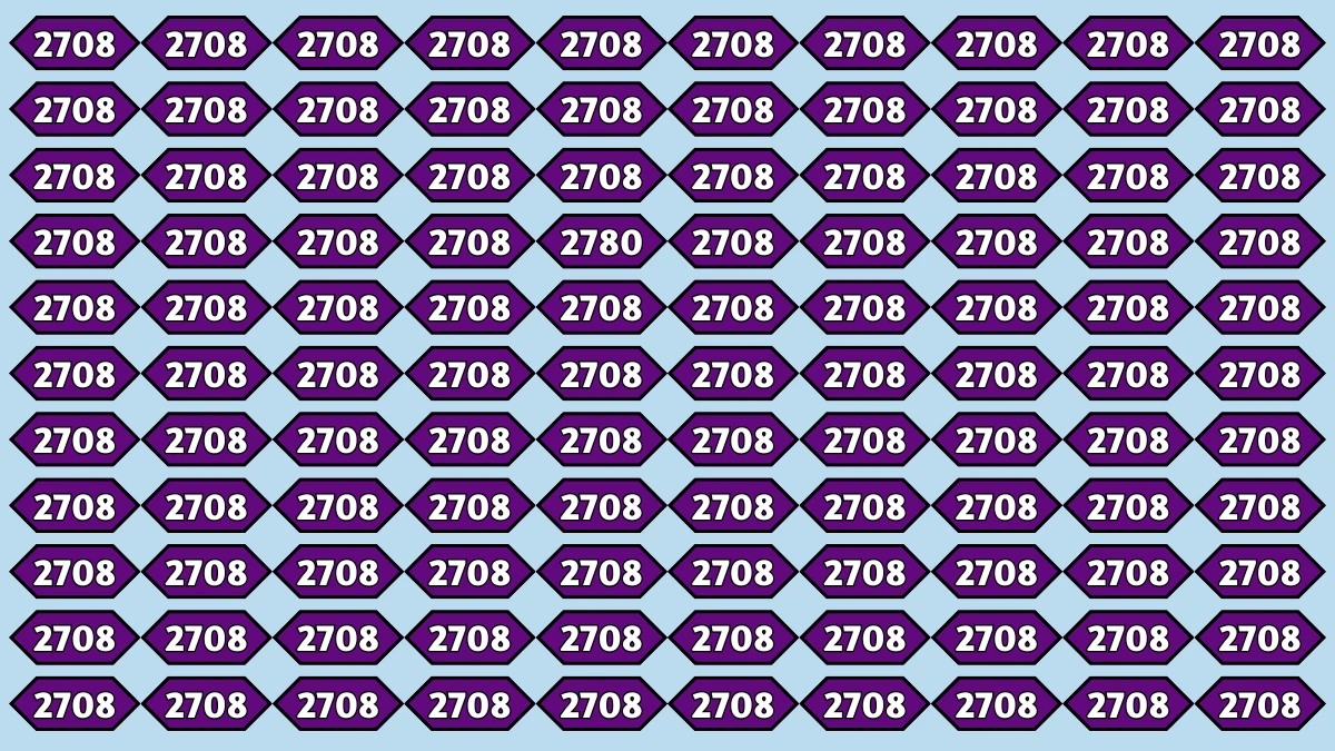 Optical Illusion Puzzle IQ Test: Within 7 Seconds Spot The Number 2780 among 2708