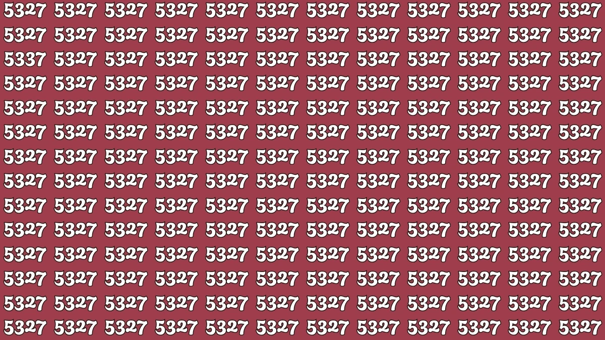 Optical Illusion Puzzle IQ Test: Within 7 Seconds Spot The Number 5337 among 5327