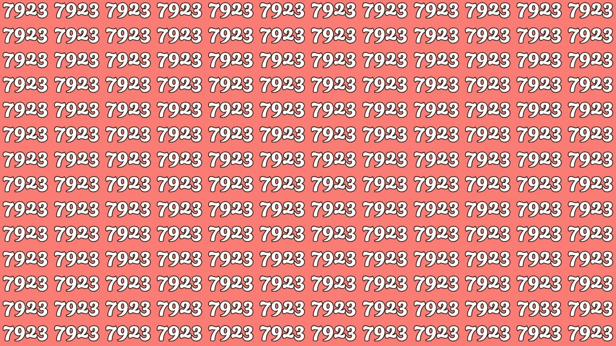 Optical Illusion Puzzle IQ Test: Within 7 Seconds Spot The Number 7933 among 7923
