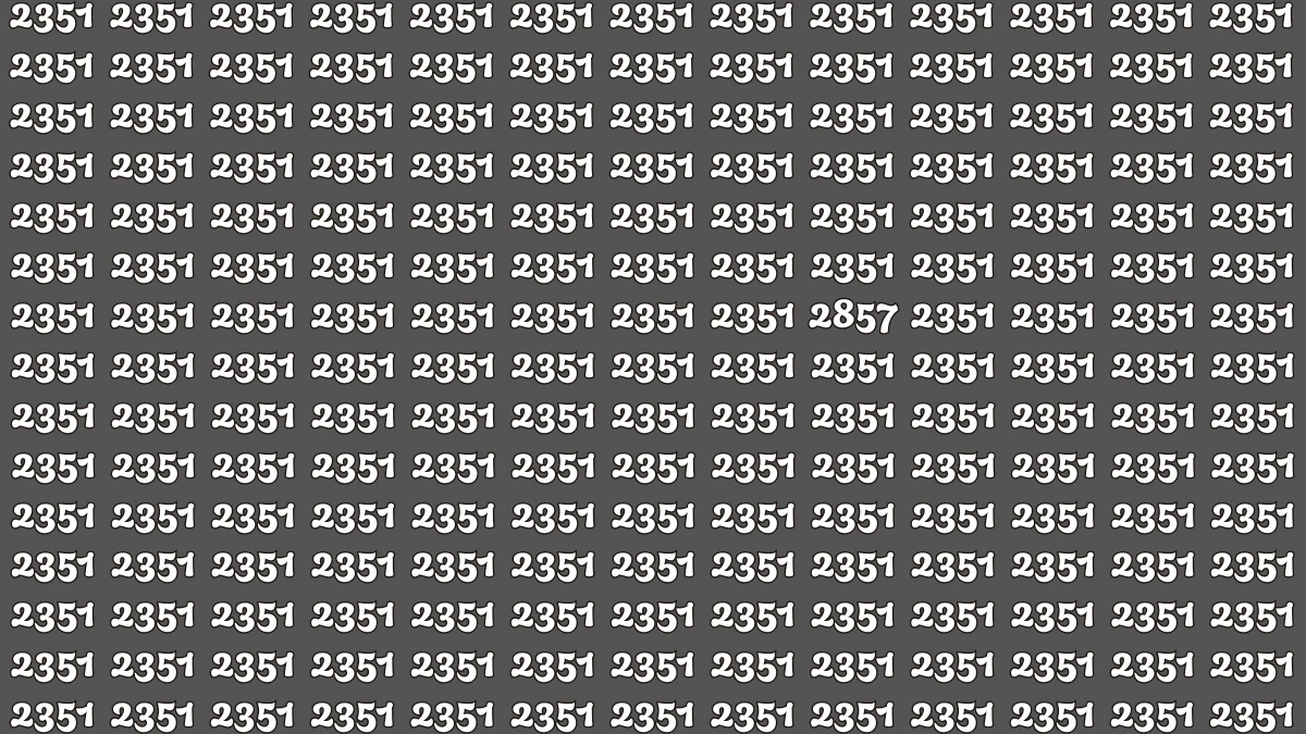 Optical Illusion Puzzle IQ Test: Within 8 Seconds Spot The Number 2857 among 2351