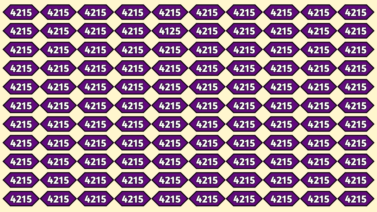 Optical Illusion Puzzle IQ Test: Within 8 Seconds Spot The Number 4125 among 4215