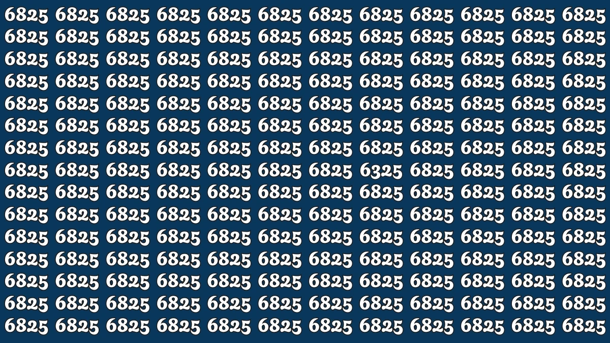Optical Illusion Puzzle IQ Test: Within 8 Seconds Spot The Number 6325 among 6825