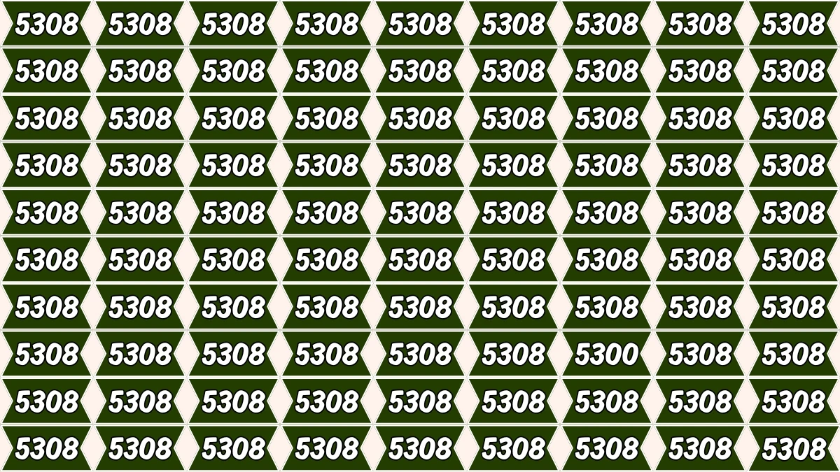 Optical Illusion Puzzle IQ Test: Within 8 Seconds Spot The Number 5300 among 5308.