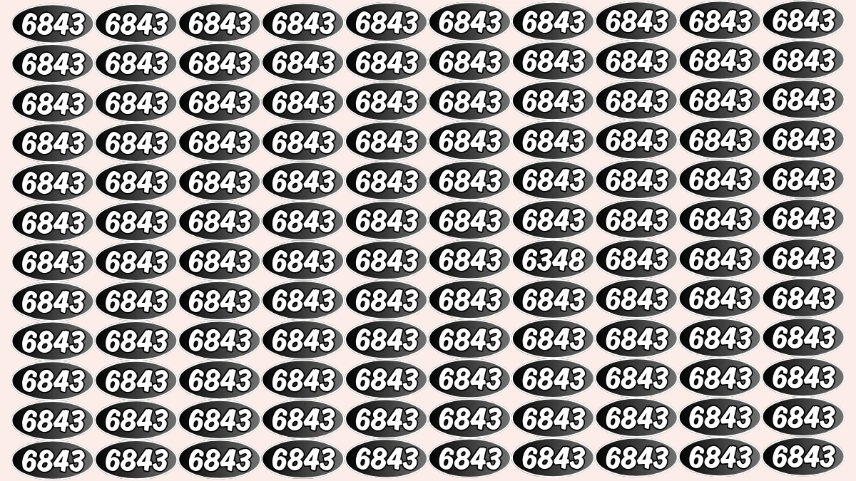 Optical Illusion Puzzle IQ Test: Within 9 Seconds Spot The Number 6348 among 6843