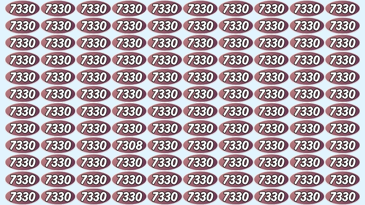 Optical Illusion Puzzle IQ Test: Within 9 Seconds Spot The Number 7308 among 7330