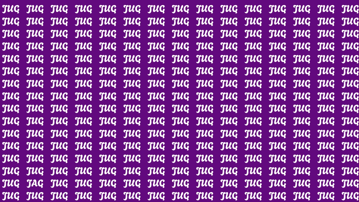 Optical Illusion Visual Test: Within 5 Seconds Spot the word JAG among JUG