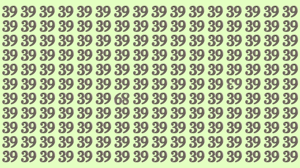 Optical Illusion: Within 10 Seconds Spot The 2 Inverted Numbers among 39s