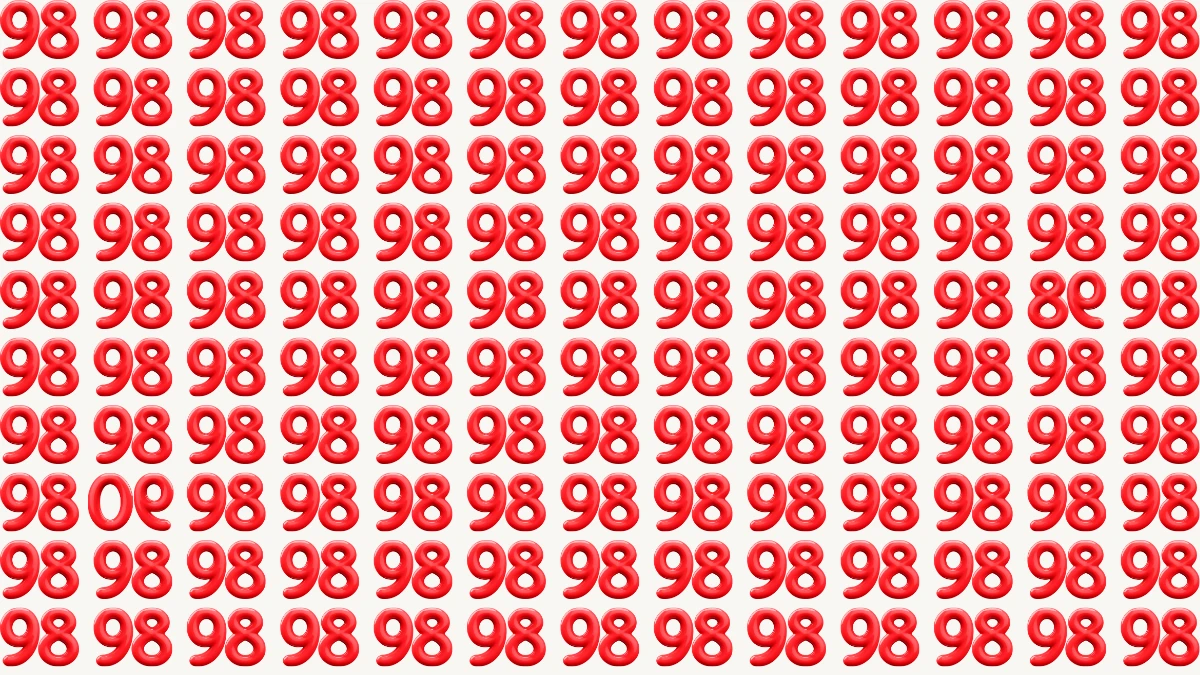 Optical Illusion: Within 10 Seconds Spot The 2 Inverted Numbers among 98s