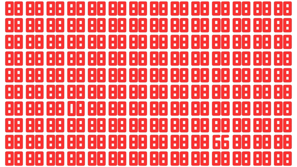 Optical Illusion: Within 10 seconds Spot the Number 08 and 66 among 88
