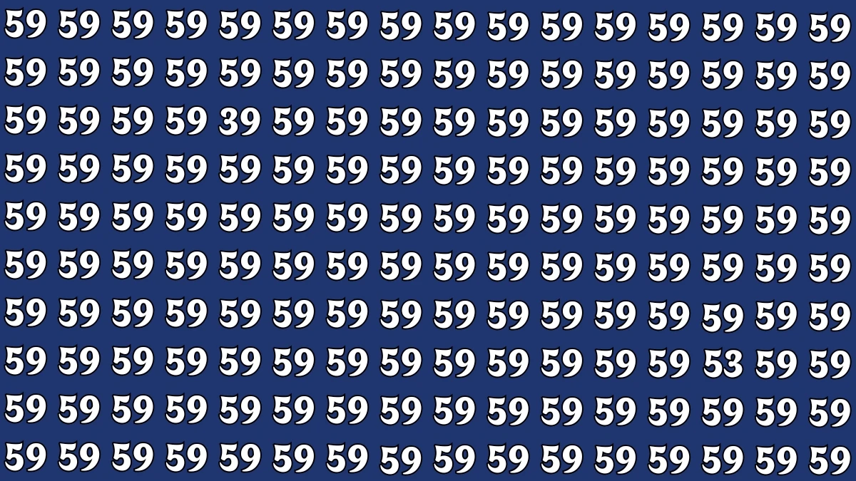 Optical Illusion: Within 10 Seconds Spot The Numbers 39 and 53 among 59s