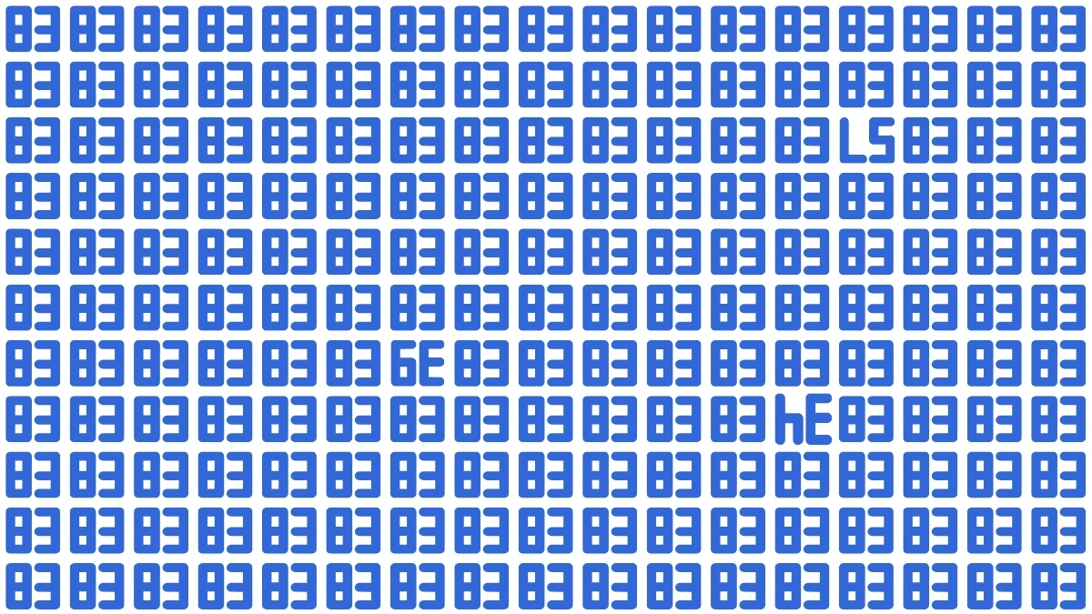 Optical Illusion: Within 12 Seconds Spot The 3 Inverted Numbers among 83s