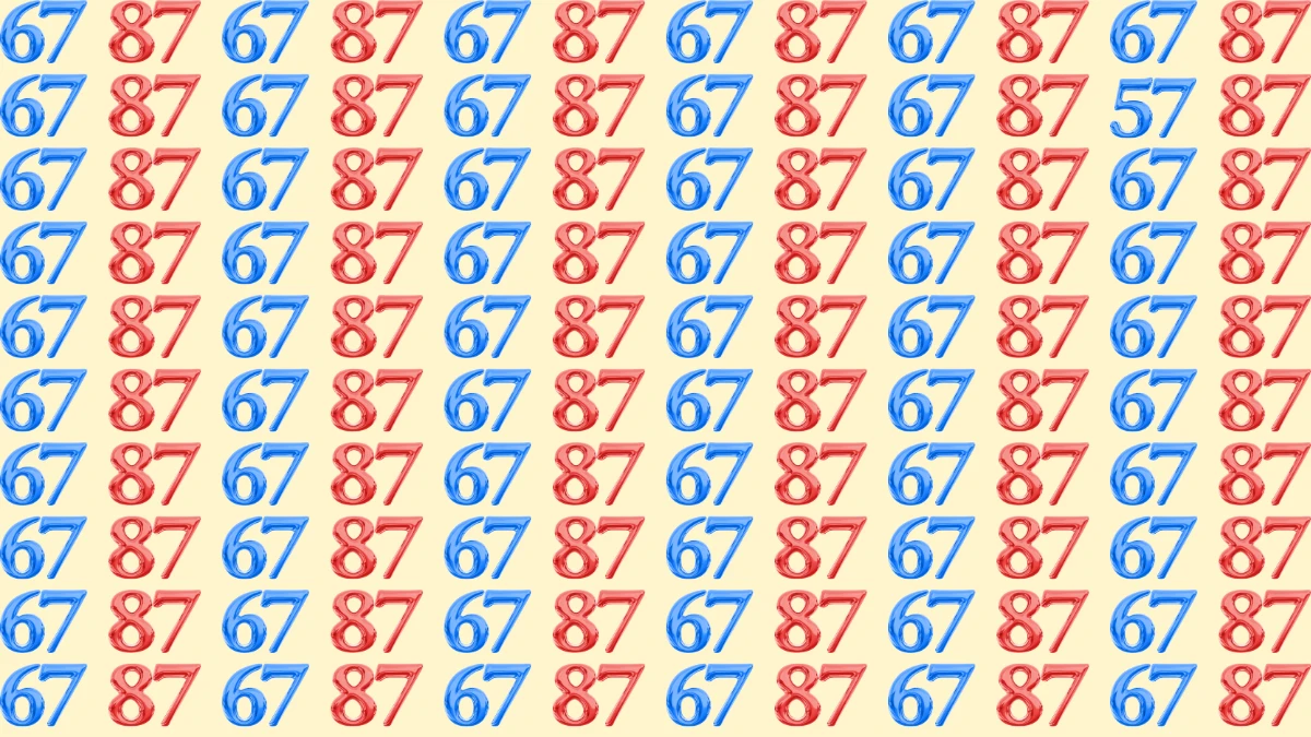 Optical Illusion: Within 6 Seconds Spot The Number 57 among 67 and 87