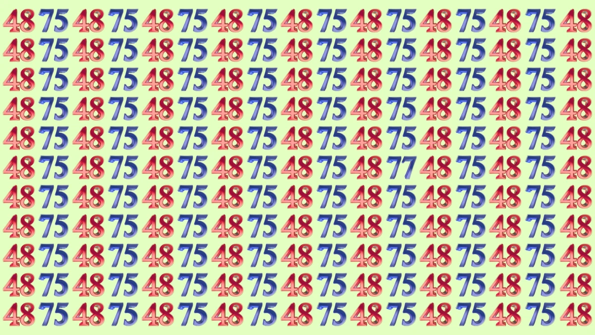 Optical Illusion: Within 6 Seconds Spot The Number 77 among 48 and 75