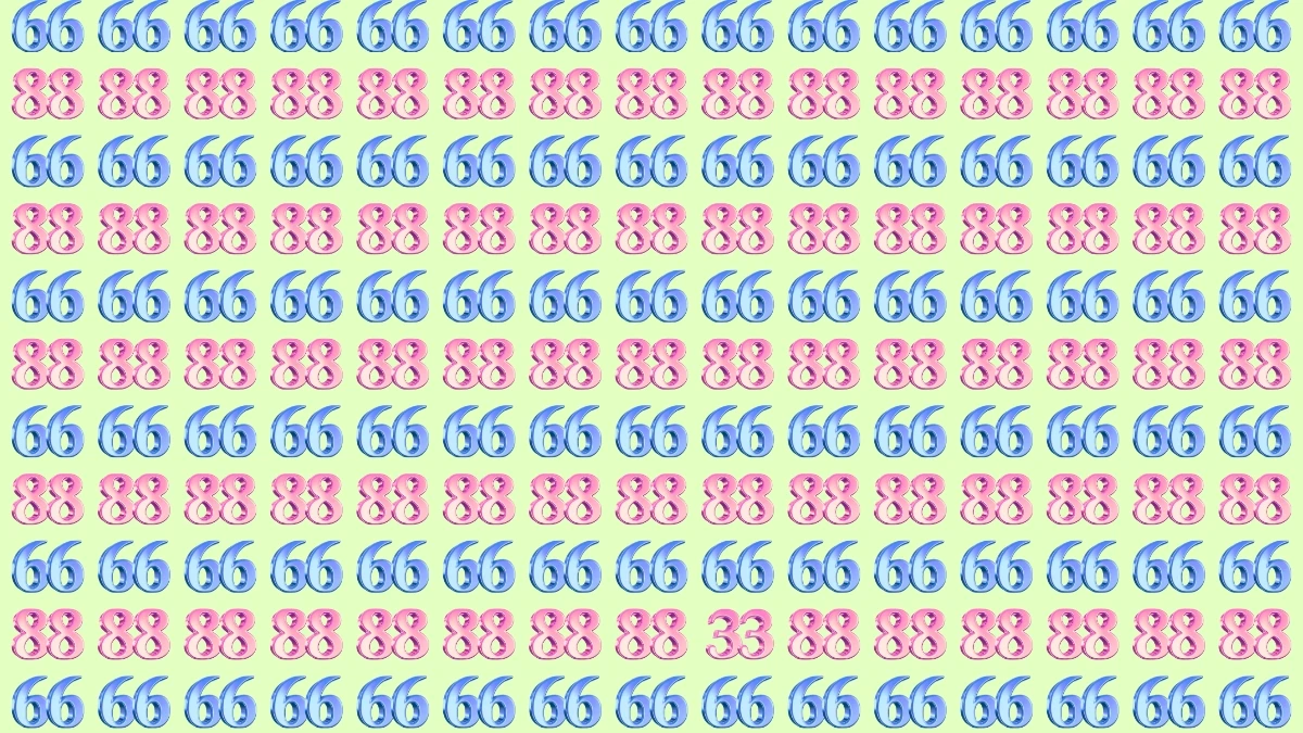 Optical Illusion: Within 7 Seconds Spot The Number 33 among 66 and 88