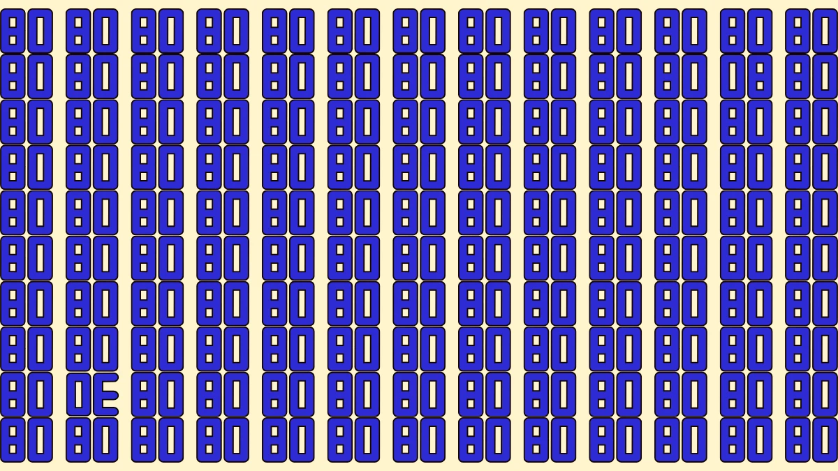 Optical Illusion: Within 8 Seconds Spot The 2 Inverted Numbers among 80s