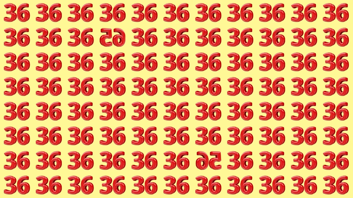Optical Illusion: Within 8 Seconds Spot The Inverted Number 56 and 65 among 36