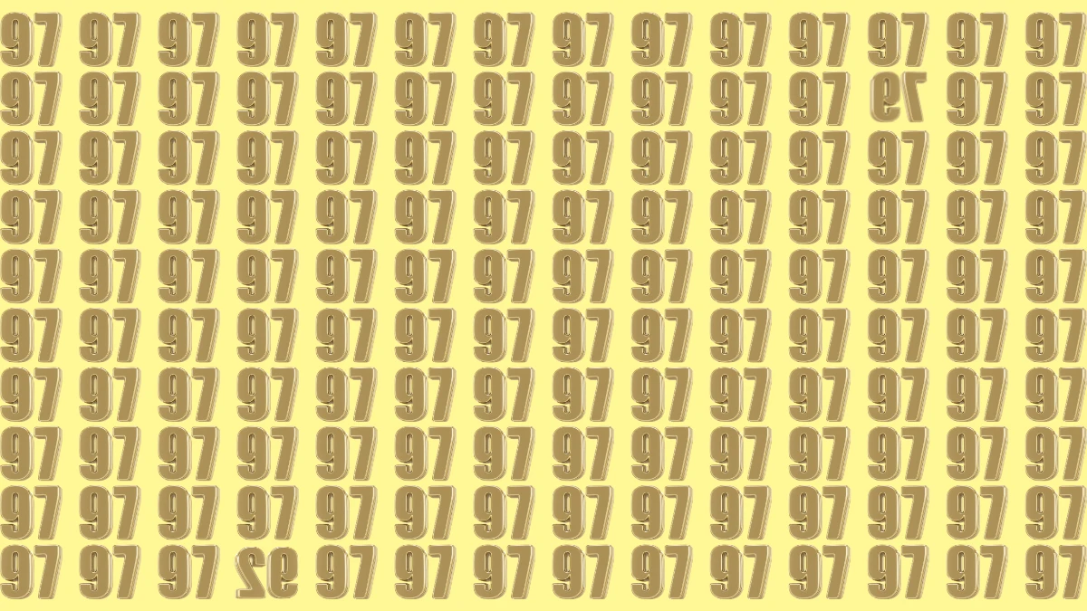 Optical Illusion: Within 8 Seconds Spot The Inverted Number 92 and 79 among 97