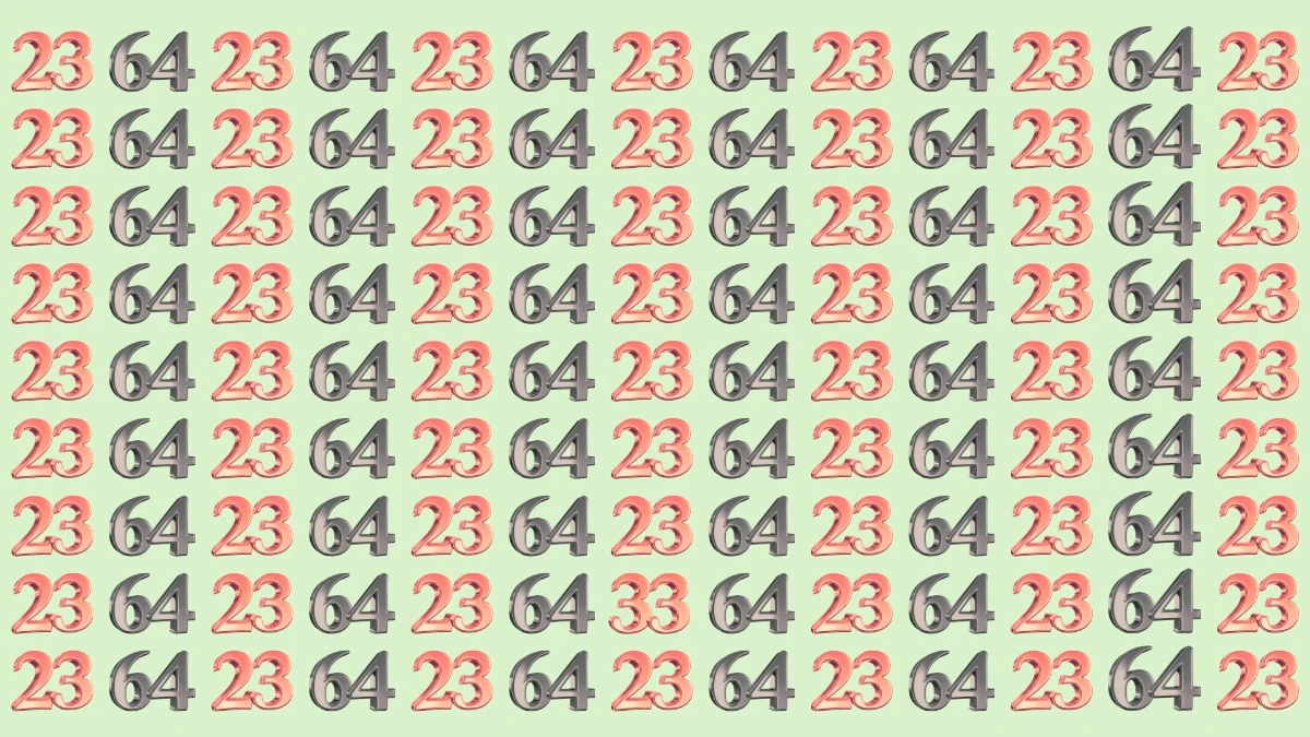 Optical Illusion: Within 9 Seconds Spot The Number 33 among 64 and 23