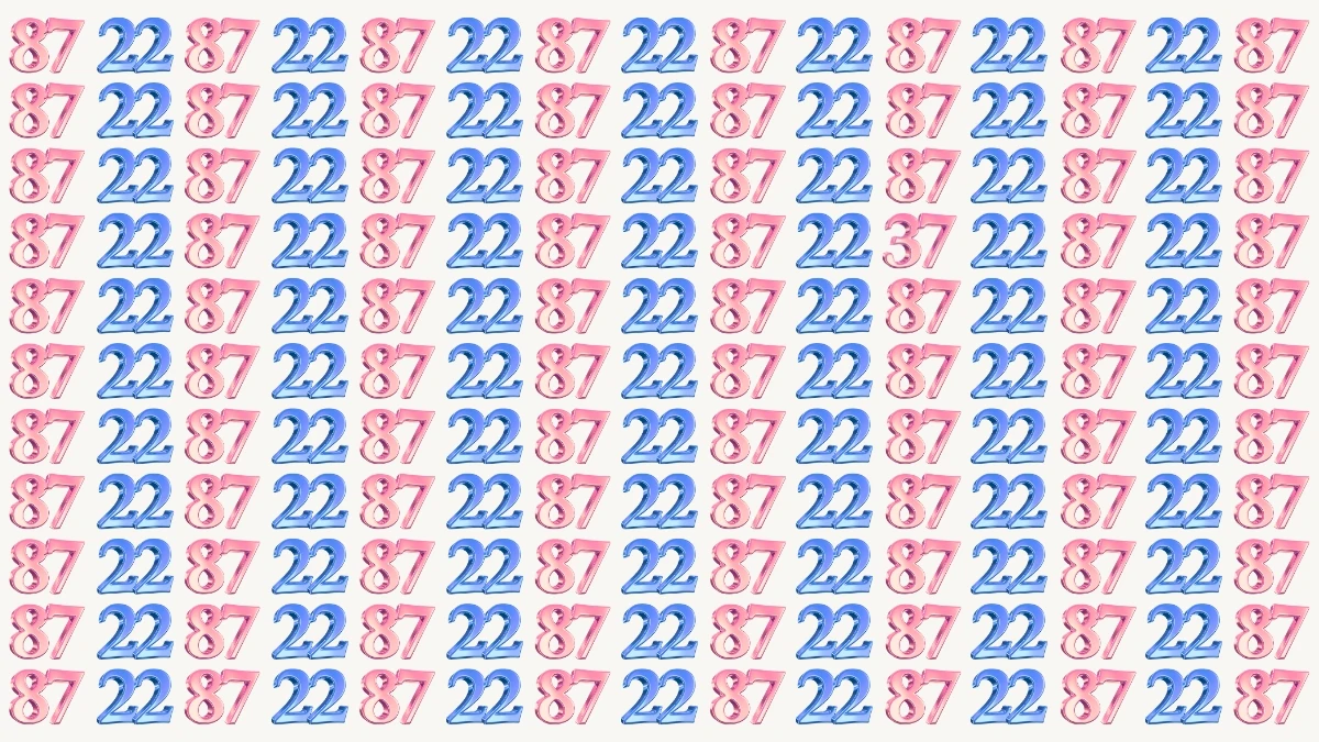 Optical Illusion: Within 9 Seconds Spot The Number 37 among 22 and 87