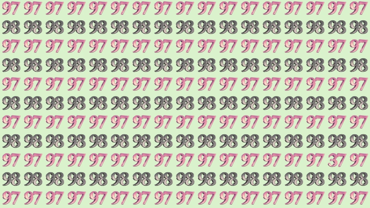 Optical Illusion: Within 9 Seconds Spot The Number 37 among 97 and 98