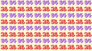 Optical Illusion: Within 9 Seconds Spot The Number 54 and 58 among 28 and 84