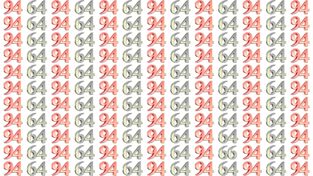 Optical Illusion: Within 9 Seconds Spot The Number 66 among 94 and 64