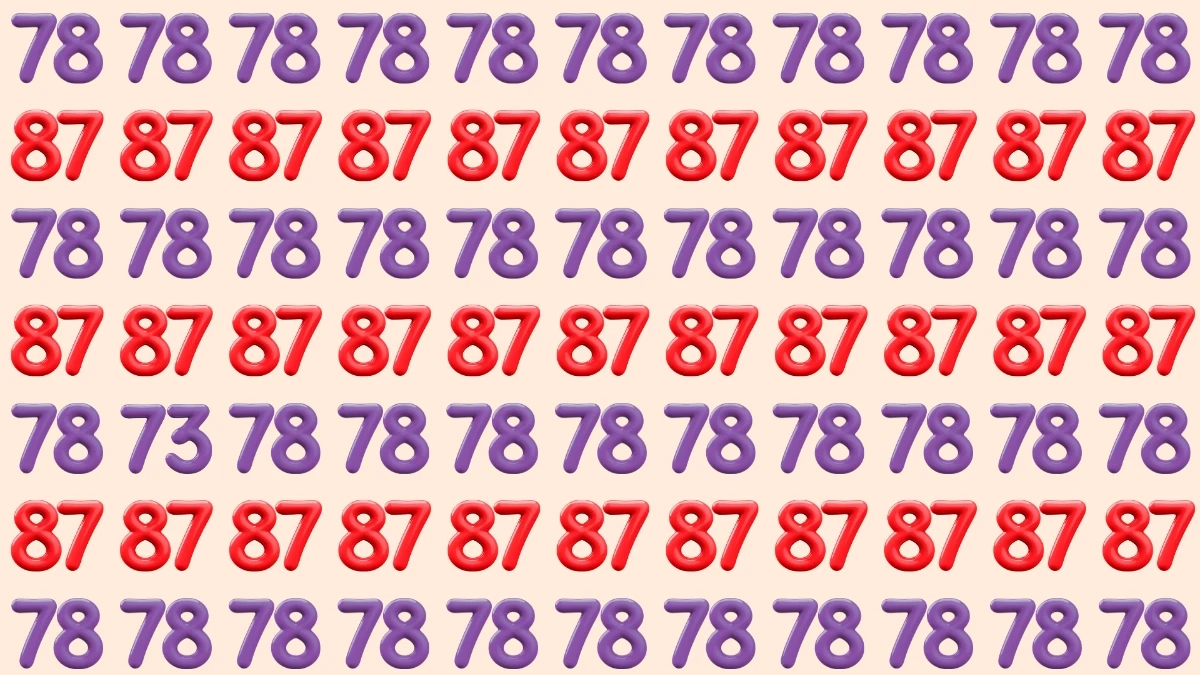 Optical Illusion: Within 9 Seconds Spot The Number 73 among 78 and 87