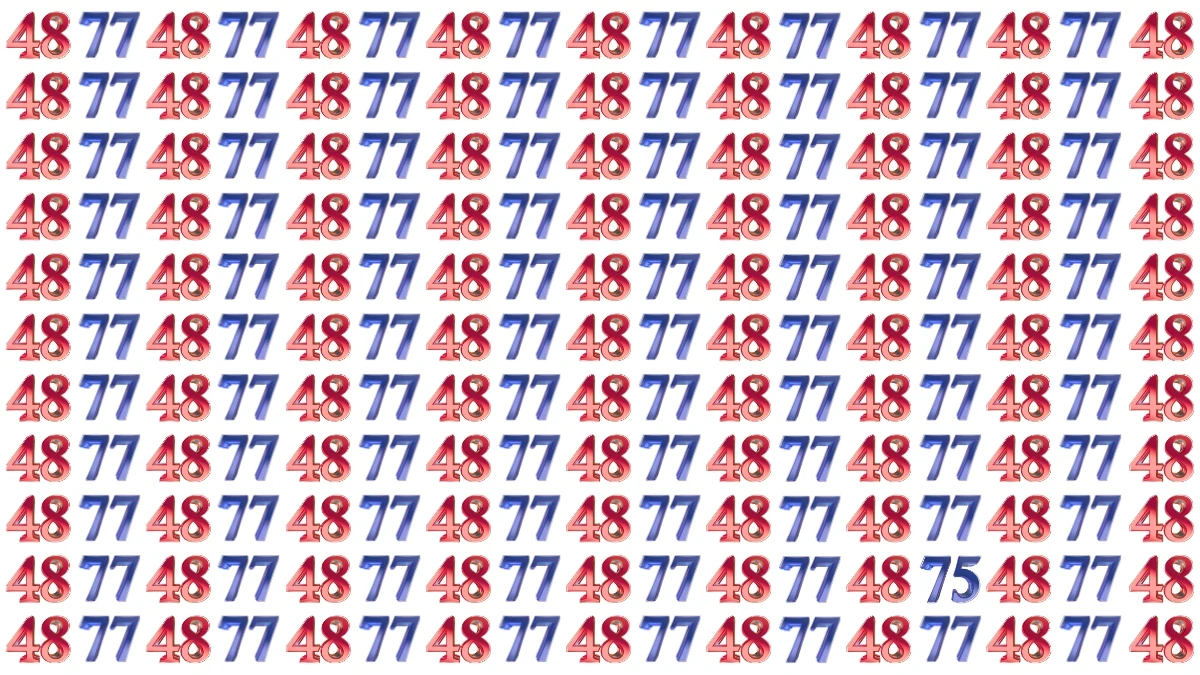 Optical Illusion: Within 9 Seconds Spot The Number 75 among 77 and 48