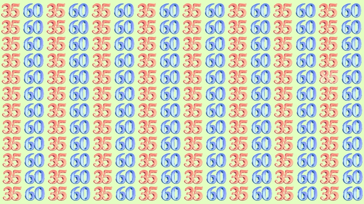 Optical Illusion: Within 9 Seconds Spot The Number 85 among 60 and 35
