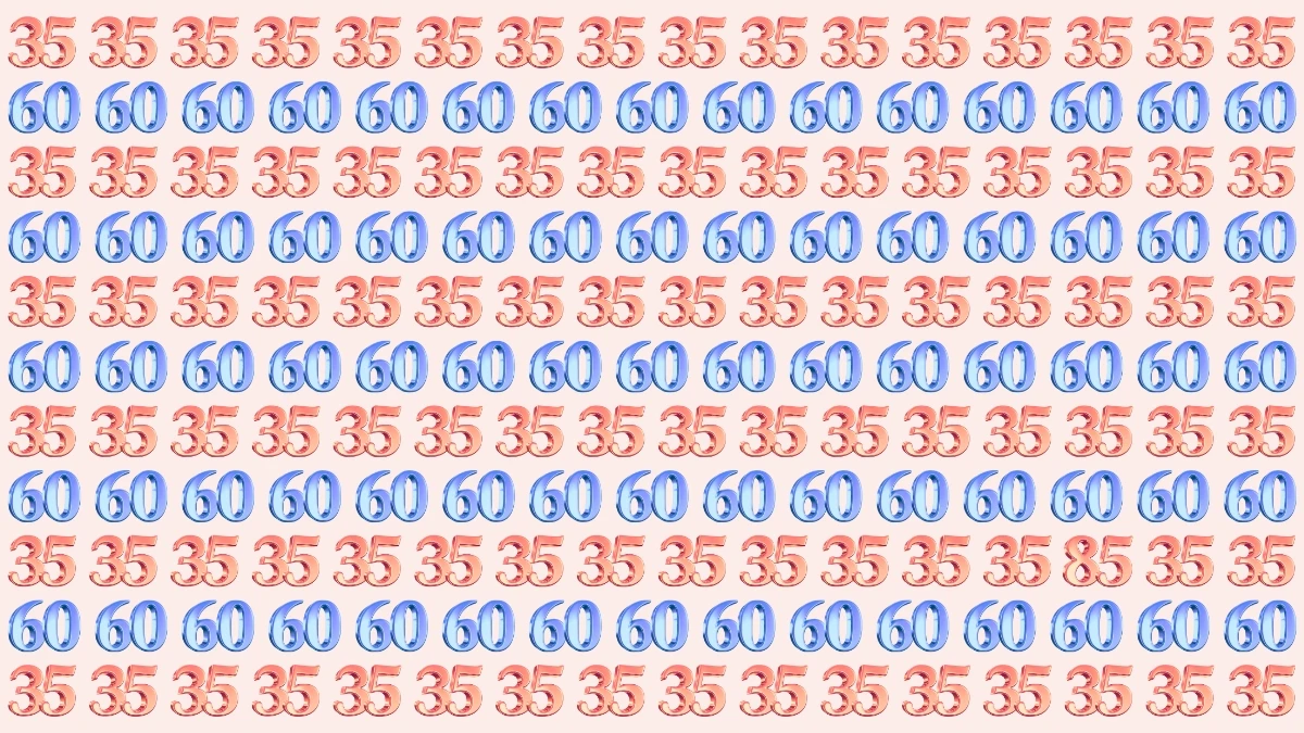 Optical Illusion: Within 9 Seconds Spot The Number 85 among 60 and 35