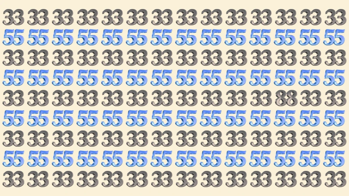 Optical Illusion: Within 9 Seconds Spot The Number 88 among 33 and 55