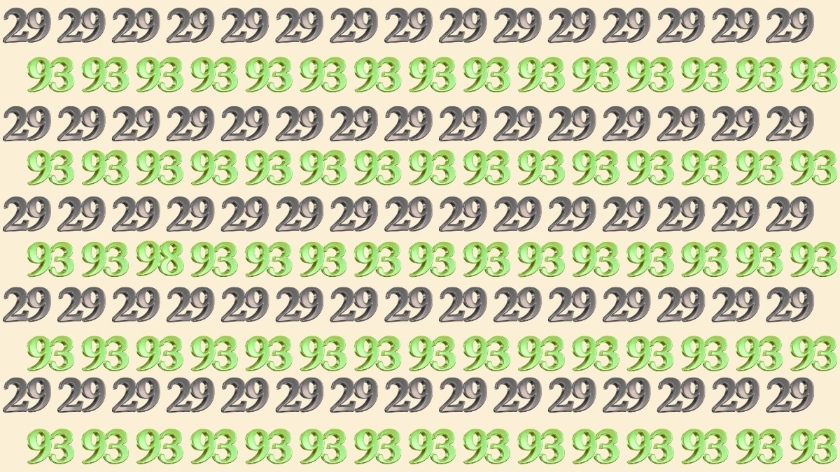 Optical Illusion: Within 9 Seconds Spot The Number 98 among 29 and 93