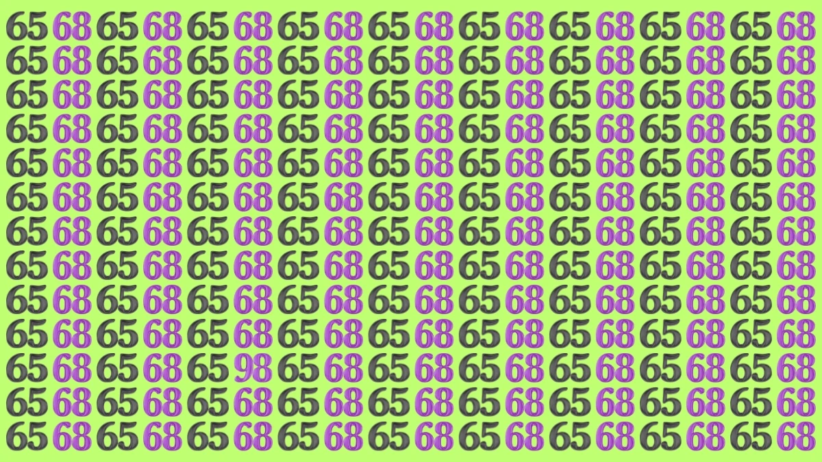 Optical Illusion: Within 9 Seconds Spot The Number 98 among 65 and 68