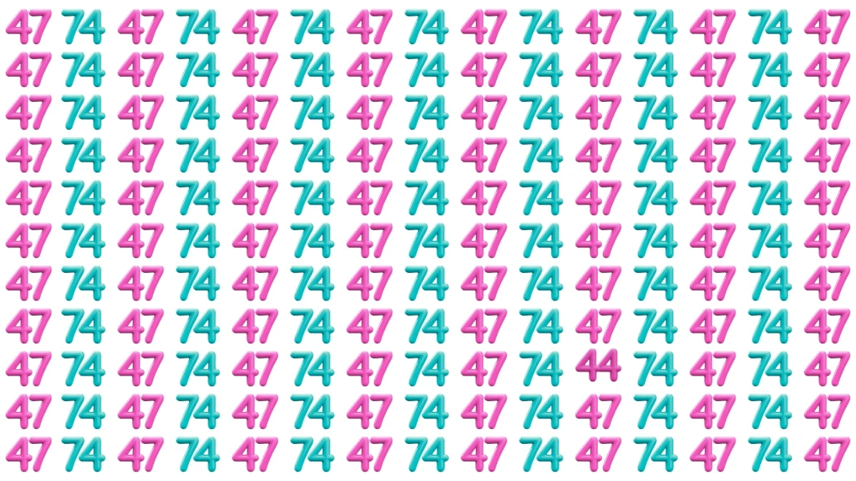 Optical Illusion: You will be renamed a genius if you can spot hidden number 44 among 74 within 10 seconds!