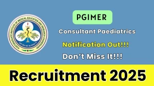 PGIMER Consultant Paediatrics Recruitment 2025 - Apply Offline for 02 Posts